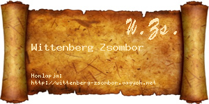 Wittenberg Zsombor névjegykártya